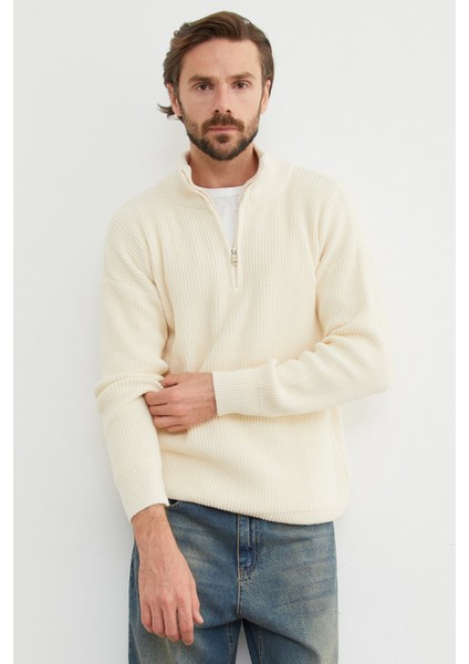 Yarım Fermuarlı Dik Yaka Kazak indirimleri