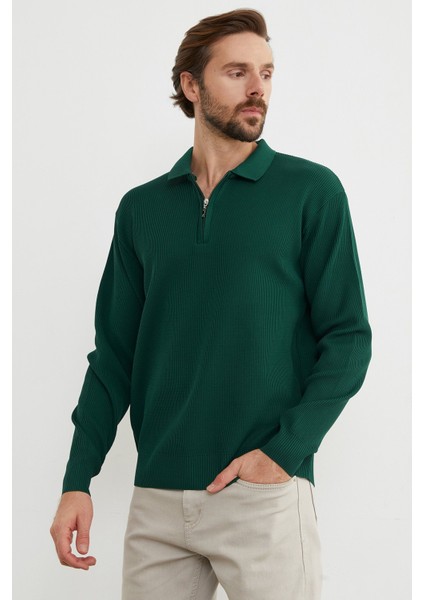 Fitilli Yarım Fermuarlı Triko Kazak fiyatları