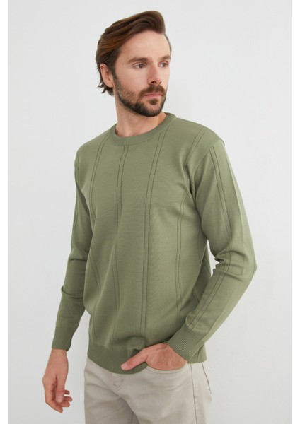 Şeritli Bisiklet Yaka Triko Kazak modelleri