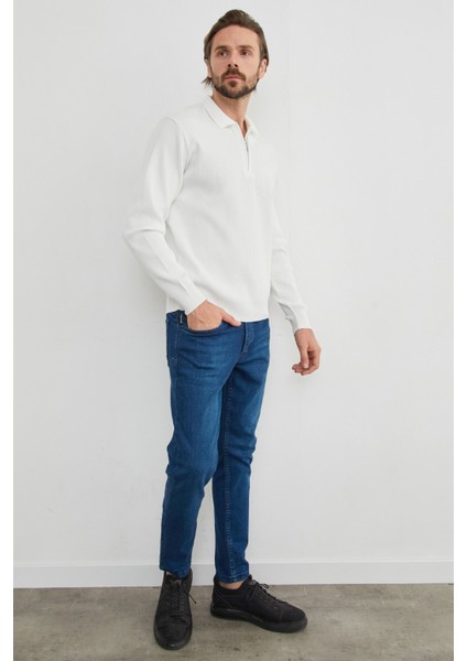 Fitilli Yarım Fermuarlı Triko Kazak modelleri