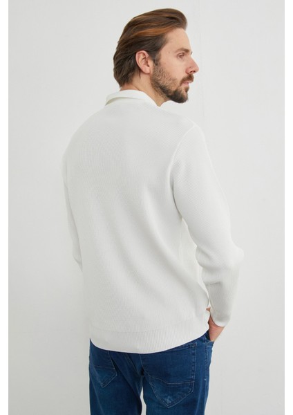 Fitilli Yarım Fermuarlı Triko Kazak