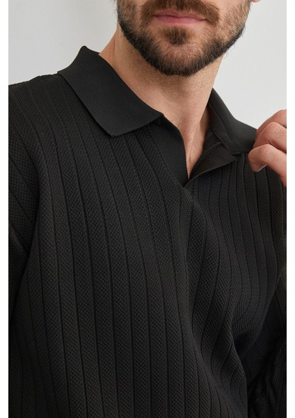 Basic Polo Yaka Triko Kazak indirimleri