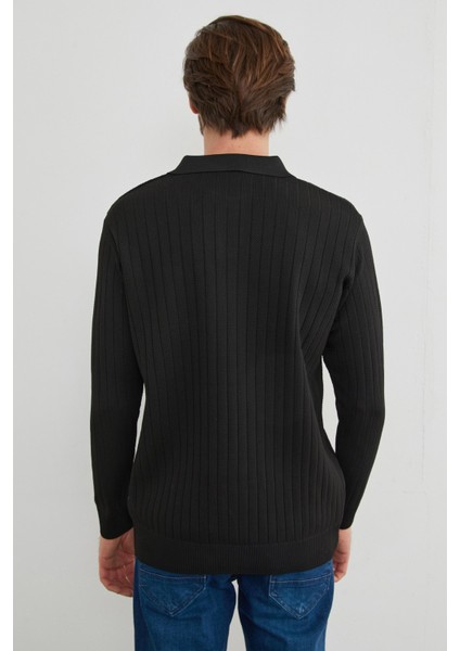 Basic Polo Yaka Triko Kazak