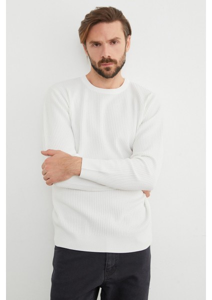 Basic Bisiklet Yaka Örgü Triko Kazak
