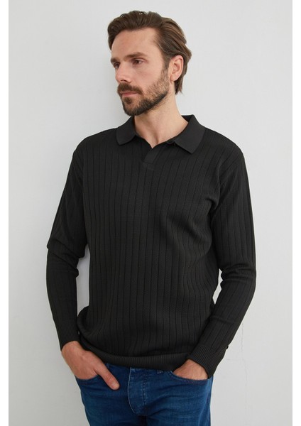 Basic Polo Yaka Triko Kazak fırsatları