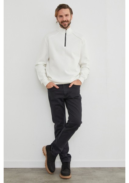 Dik Yaka Yarım Fermuarlı Sweatshirt modelleri