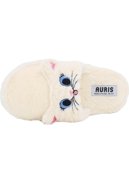 Kedi Şekilli Peluş Kaymaz Taban Kadın Ev Terliği