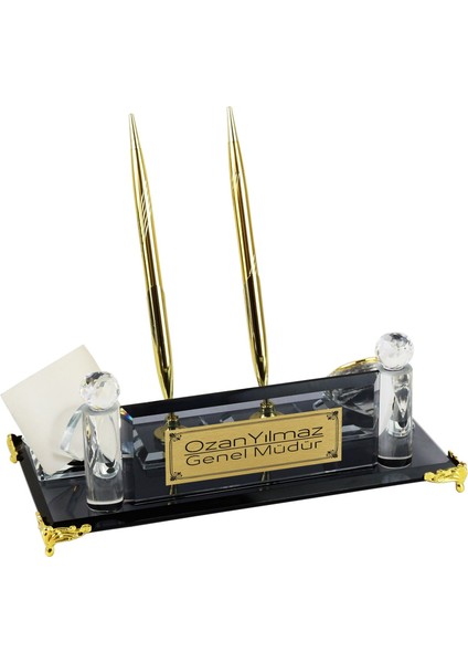 Cam Saatli Imza Kalemli Masa Isimliği KMI5118 fiyatları