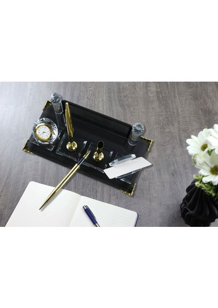 Cam Saatli Imza Kalemli Masa Isimliği KMI5118 fırsatları