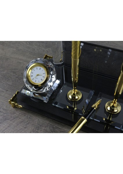 Cam Saatli Imza Kalemli Masa Isimliği KMI5118 indirimleri