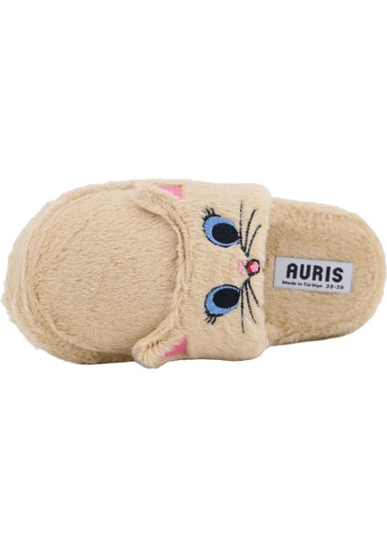 Kedi Şekilli Peluş Kaymaz Taban Kadın Ev Terliği