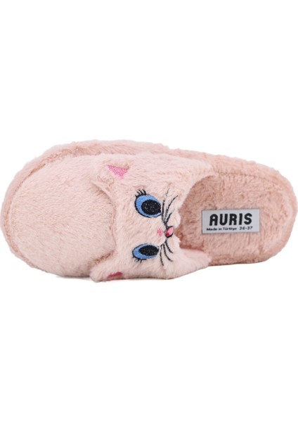 Kedi Şekilli Peluş Kaymaz Taban Kadın Ev Terliği