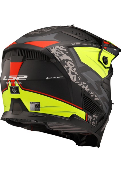 Drıfter Devor Çene Çıkarılabilir Modüler Motosiklet Kaskı Mat Siyah-Neon Sarı indirimleri