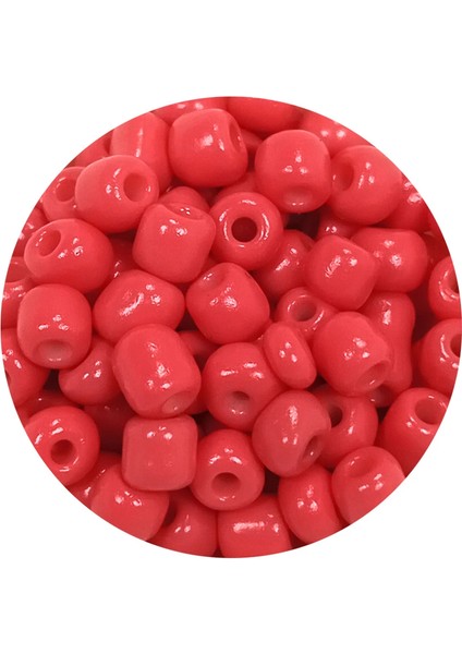 Dökme Cam Kum Boncuk Büyük Boy (6/0) 4 mm - 60 Gram - Açık Kırmızı - BNC125 fiyatları