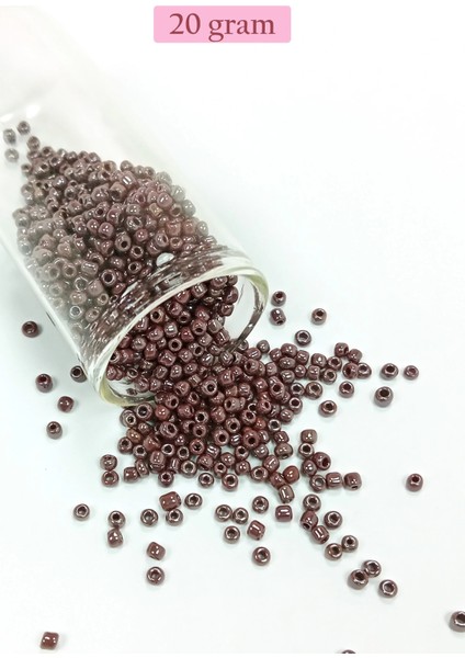 Dökme Cam Kum Boncuk (8/0) 3 mm - 20 Gram - Parlak Koyu Kestane - BNC168