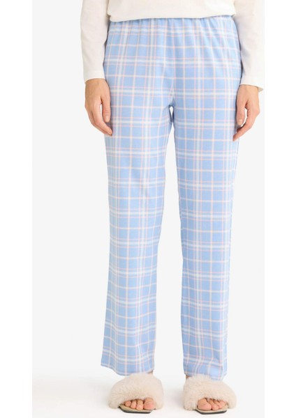 Pijama Takımı Regular Fit Uuzn Kollu Üst Kareli Uzun Alt-Fall in Love G0225AX25AU