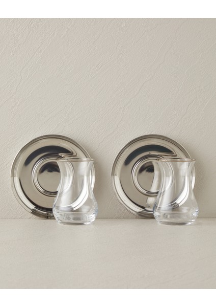 Graceful Çelik 4 Parça 2 Kişilik Çay Seti 140 ml Silver fiyatları