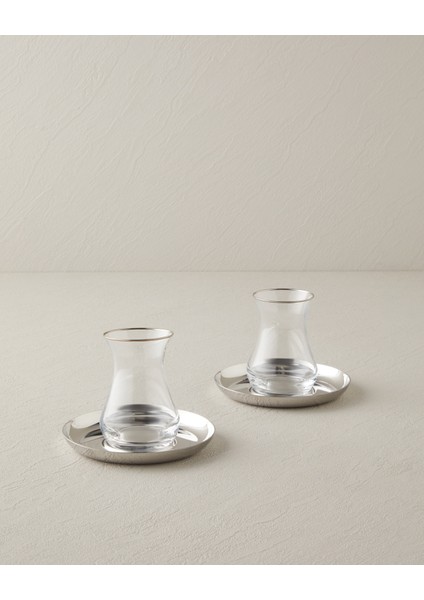 Graceful Çelik 4 Parça 2 Kişilik Çay Seti 140 ml Silver indirimleri