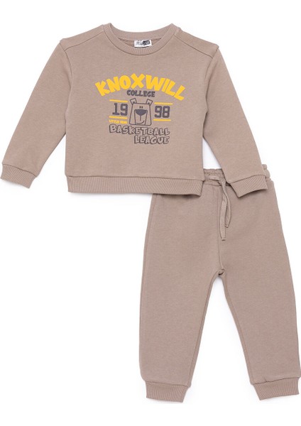 Erkek Bebek Eşofman Takımı Bisiklet Yaka Uzun Kol Ribanalı Paça