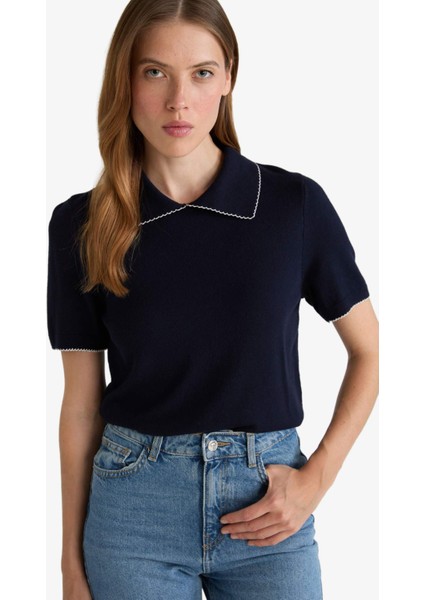 Regular Fit Polo Yaka Kısa Kollu Triko Kazak G0490AX25AU