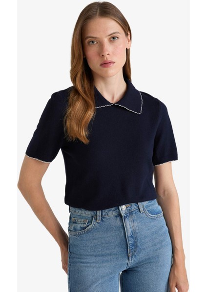 Regular Fit Polo Yaka Kısa Kollu Triko Kazak G0490AX25AU modelleri