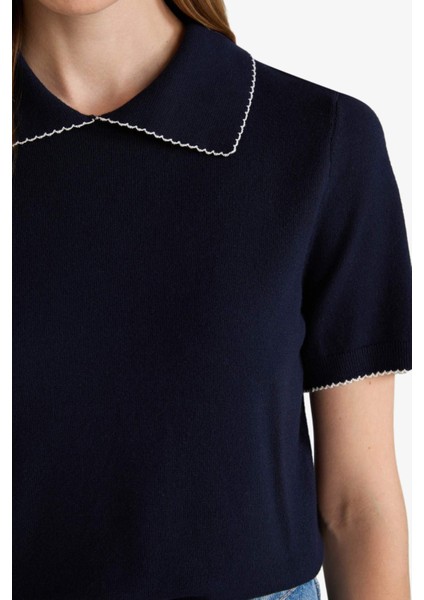 Regular Fit Polo Yaka Kısa Kollu Triko Kazak G0490AX25AU indirimleri