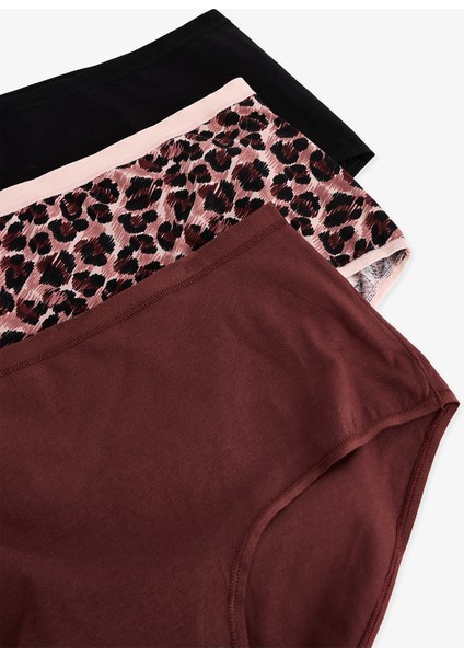 Leopar Desenli Crispy Leo 3'lü Yüksek Bel Külot indirimleri