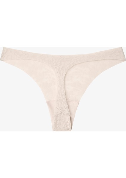 Invisible Laser Cut Lace Açık Bej Tanga Külot fiyatları