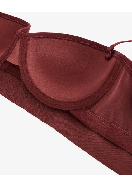 Bordo Stardoll Dikişsiz Balenli Push Up Straplez Sütyen fiyatları