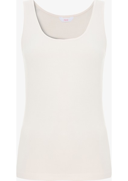 Açık Pembe Modal U Yaka Kalın Askılı Atlet