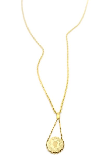 Burgu Zincir Çeyrek Kolye - Altın