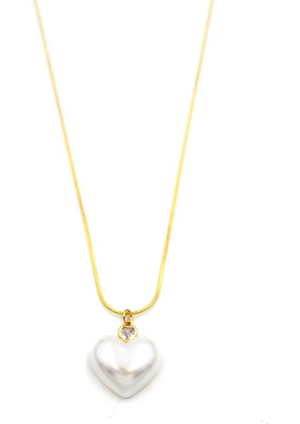 Inci Kalp Kolye - Altın