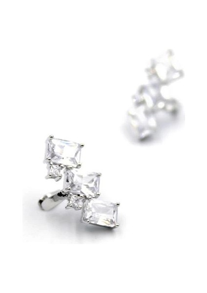 2'li Taşlı Kıkırdak Küpe - Gümüş fiyatları