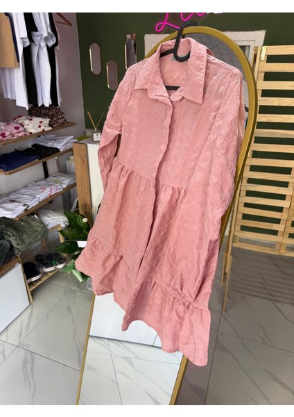 Pembe Gofre Tunik