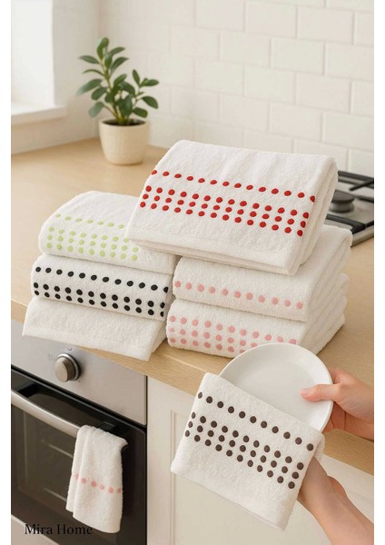 6 Lı %100 Pamuklu Mutfak Havlusu Seti 30X50 cm Happy Points fiyatları