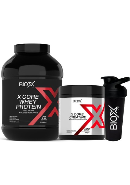 Whey Protein Çikolata Protein Tozu 72 Servis 2300 gr + Kreatin 100 Servis 300 gr + Shaker
