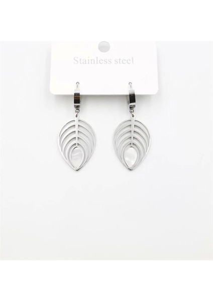 Sedef Yaprak Küpe - Gümüş