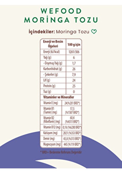 Moringa Tozu 100 gr Glutensiz Doğal Süper Gıda Zengin Besin İçeriği indirimleri
