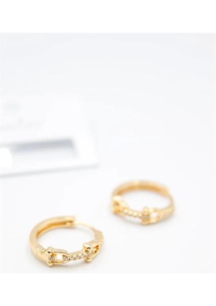 Taşlı Halka Küpe - Altın fiyatları