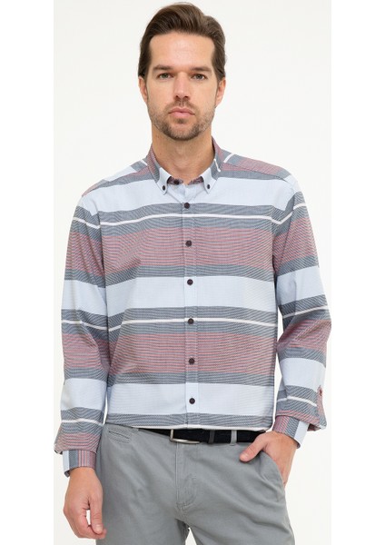 Erkek Bordo Slim Fit Gömlek 50219467-VR014