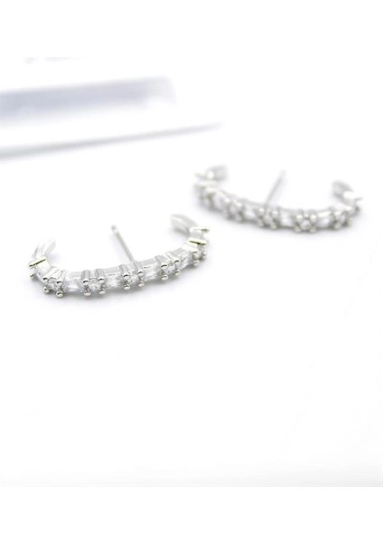 Taşlı Küpe - Gümüş