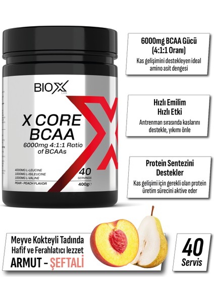 Bcaa Şeftali & Armut Mix Aroma - 400 gr - 40 Servis + Glutamine Vişne Aromalı - 420 gr - 60 Servis fırsatları