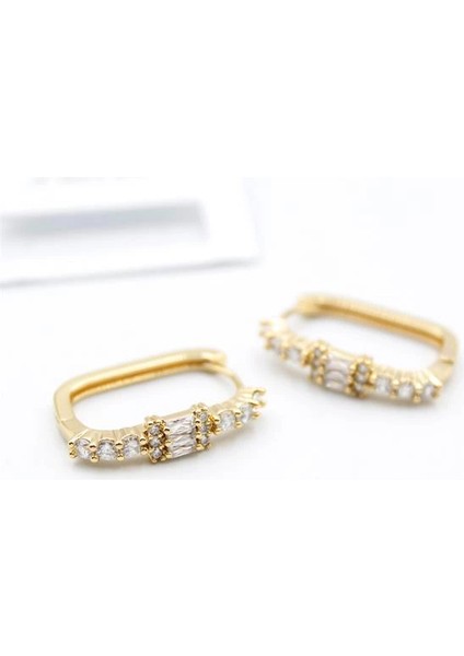 Dikdörgen Taşlı Küpe - Altın fiyatları