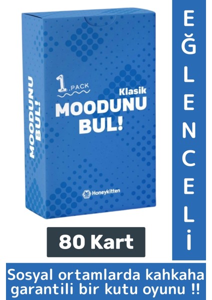 Eğlenceli Genç Yetişkin Arkadaş Yılbaşı Sosyalleşme Özel Gün Moodunu Bul-Klasik Oyun Kartları 80KART