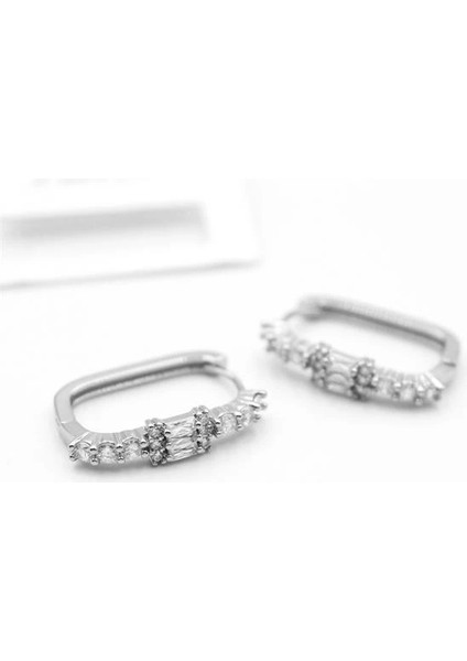 Dikdörgen Taşlı Küpe - Gümüş fiyatları