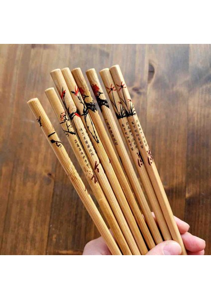 Chopstick 20’li Set Çin, Japonya, Kore, Vietnam Tarzı El Yapımı Doğal Bambu Ahşap Yemek Çubukları fiyatları