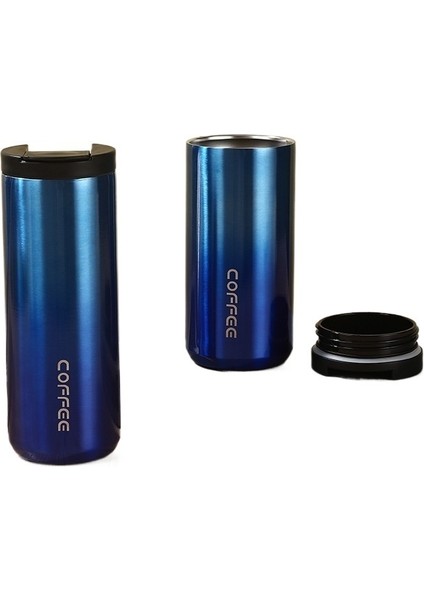 Yeni Moda Kore Yaratıcı Kahve Kupası Iş Ofis Su Bardağı Açık Taşınabilir Çift Katmanlı Termos Bardak (Yurt Dışından)