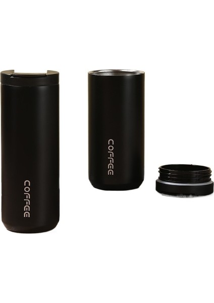 Yeni Moda Kore Yaratıcı Kahve Kupası Iş Ofis Su Bardağı Açık Taşınabilir Çift Katmanlı Termos Bardak (Yurt Dışından)