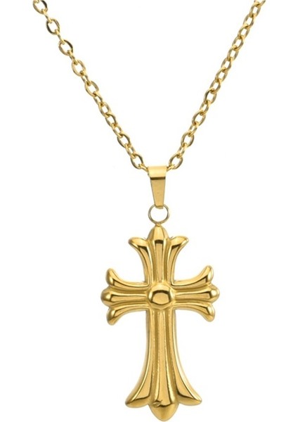 Titanyum Çelik Haç Kolye Kişilik Hip-Hop Aksesuarları Erkek Köprücük Kemiği Zinciri Kazak Zinciri Haç Kolye (Yurt Dışından)