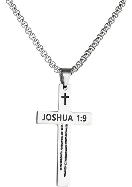 Paslanmaz Çelikten Yapılmış Kazınmış Haç Kolye Titanyum Çelik Kolye Ucu Sade Takı (Yurt Dışından)